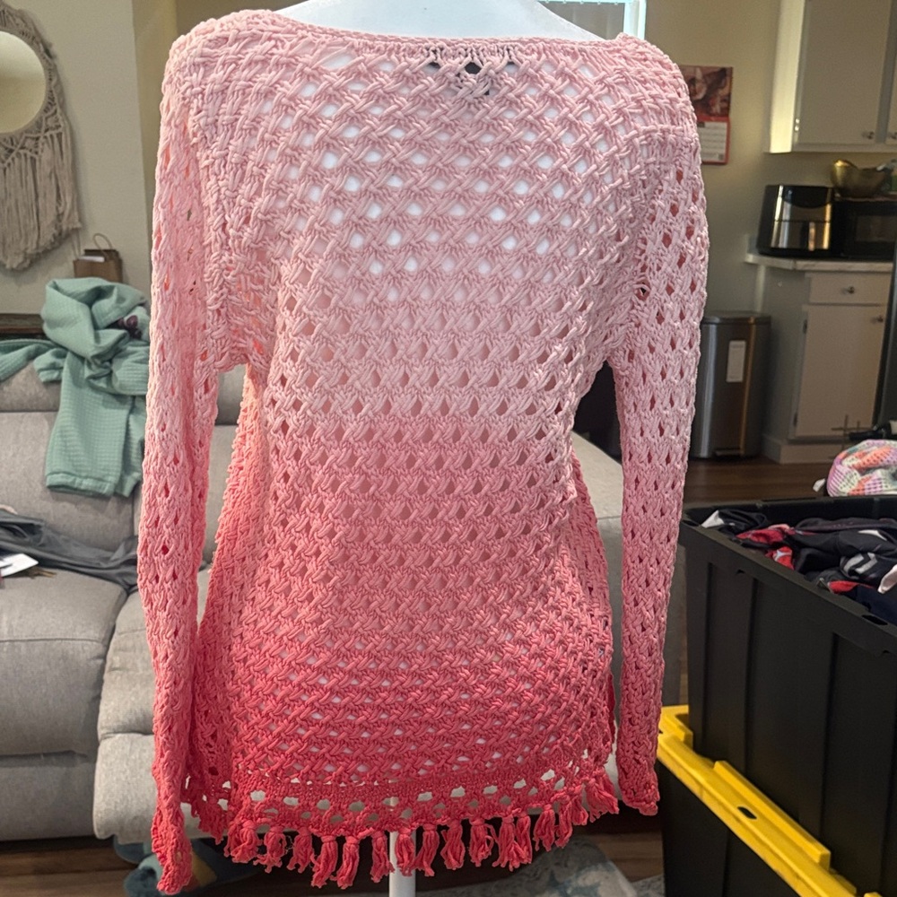 Tommy Bahama Coral Ombre V-Neck Sweater - Picture 3 of 6